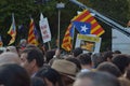 Protests for Catalan Indipendence. Catalonia Referendum: people prostesting in the streets of Barcelona. October 2017.