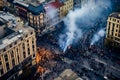 Protests on the city street