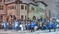 Protests in front of Cotroceni Palace, Bucharest, Romania Royalty Free Stock Photo