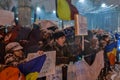 Protests in front of Cotroceni Palace, Bucharest,Romania Royalty Free Stock Photo