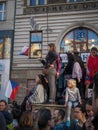 Protests on Wenceslas Square in Prague