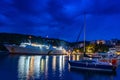 Proteus Ferry boat from Anes company docked in Alonissos port on the route to Skopelos Skiathos Volos in Sporades, Magnesia, Royalty Free Stock Photo