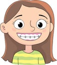 Smiling girl with a dental denture Royalty Free Stock Photo