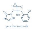 Prothioconazole fungicide molecule. Skeletal formula