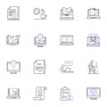 Protocol line icons collection. Standardization, Conduct, Systemization, Procedure, Code, Rules, Customs vector and