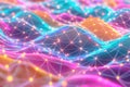Protocol securing assets against risk, abstract data streams, closeup shot, glowing nodes, vibrant hues, high contrast, scifi