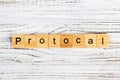 PROTOCOL word made with wooden blocks concept Royalty Free Stock Photo