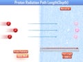 Proton Radiation Path Length (3d illustration)