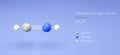 protonated hydrogen cyanide molecule, molecular structures, molecular ion, 3d model, Structural Chemical Formula and Atoms with
