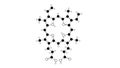 protoporphyrin ix molecule, structural chemical formula, ball-and-stick model, isolated image porphyrin