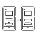 Prototype black line icon. Working example through which a new model or a new version of an existing product can be derived.