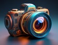 This prototype camera features an advanced AI-powered lens, designed to enhance image qualit Royalty Free Stock Photo