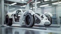 Prototype Electric Car in High-Tech Facility