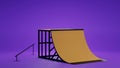 Prototype of half pipe skateboard ramp. 3d illustration Royalty Free Stock Photo