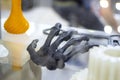 Prototype model part human skeleton wrist hand printed 3D printer molten plastic