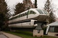 Prototype of Transrapid magnetic monorail outside the German Museum, Bonn, Germany, 3 Feb 2022