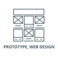 Prototype, web design vector line icon, linear concept, outline sign, symbol Royalty Free Stock Photo