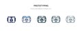Prototyping icon in different style vector illustration. two colored and black prototyping vector icons designed in filled,