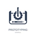 prototyping icon. Trendy flat vector prototyping icon on white b
