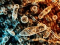 Protozoa, infusoria under a microscope Royalty Free Stock Photo