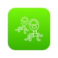 Protozoan virus icon green vector