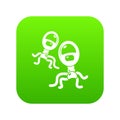 Protozoan virus icon green vector