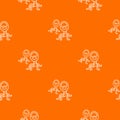 Protozoan virus pattern vector orange