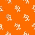 Protozoan virus pattern vector orange