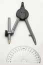 Protractor and Compass Royalty Free Stock Photo