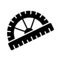 Geometry, measurement, and math class, glyph icon of protractor Royalty Free Stock Photo