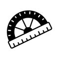 Geometry, measurement, and math class, glyph icon of protractor Royalty Free Stock Photo