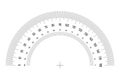 Protractor grid for measuring angle or tilt. Double side 180 degrees scale. Simple vector illustration