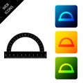 Protractor grid for measuring degrees icon isolated. Tilt angle meter. Measuring tool. Geometric symbol. Set icons