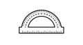 Protractor Icon Black and White Line Art Royalty Free Stock Photo