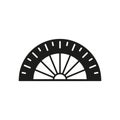 Protractor icon in glyph for engineering, drawing, and geometry visuals Royalty Free Stock Photo