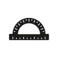 Protractor icon in glyph for engineering, drawing, and geometry visuals Royalty Free Stock Photo