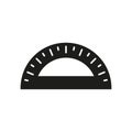 Protractor icon in glyph for engineering, drawing, and geometry visuals Royalty Free Stock Photo