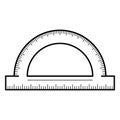 Protractor icon, outline style