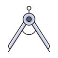 Protractor vector flat color icon Royalty Free Stock Photo
