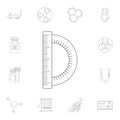 Protractor with ruler icon. Detailed set of Science and lab illustrations. Premium quality graphic design icon. One of the collect Royalty Free Stock Photo