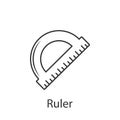 Protractor ruler icon icon. Simple element illustration. Protractor ruler icon symbol design from Construction collection set. Can Royalty Free Stock Photo