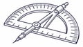 Protractor and ruler illustration, drafting tools vector design Generative AI