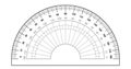 Protractor ruler isolated on the white background. Measuring tool Grid for for measuring degrees. Royalty Free Stock Photo