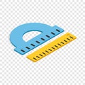 Protractor and ruler isometric icon Royalty Free Stock Photo