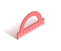 Protractor Ruler isometric icon. Vector 3D illustration for web design