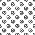 Protractor ruler and pen solid seamless pattern, architect studio theme. Vector graphics. Ruler tool with pen sign with