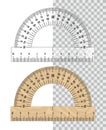 Protractor ruler set Royalty Free Stock Photo