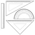 Protractor Ruler set Vector Royalty Free Stock Photo