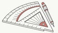 Protractor and ruler vector, drafting tools, geometric instrument illustration vector design Generative AI Royalty Free Stock Photo
