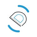 Protractor school tool icon. Vector Royalty Free Stock Photo